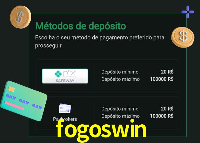 O cassino fogoswin oferece uma grande variedade de métodos de pagamento